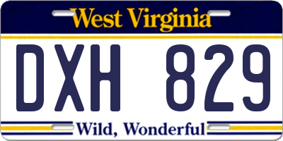 WV license plate DXH829