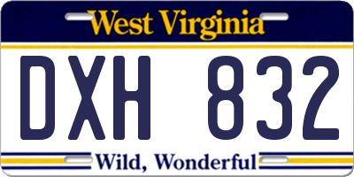 WV license plate DXH832