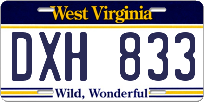 WV license plate DXH833