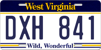 WV license plate DXH841