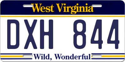 WV license plate DXH844