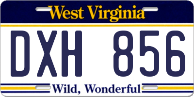 WV license plate DXH856