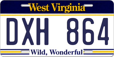 WV license plate DXH864