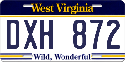 WV license plate DXH872