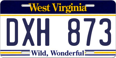 WV license plate DXH873