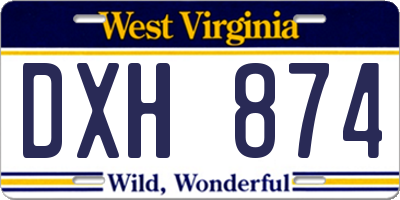 WV license plate DXH874