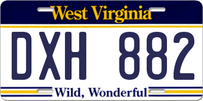 WV license plate DXH882