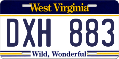 WV license plate DXH883