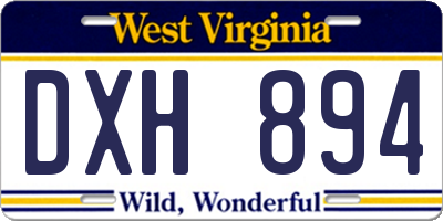 WV license plate DXH894