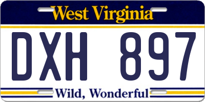 WV license plate DXH897