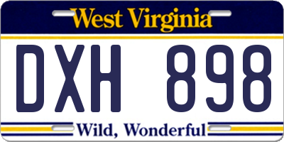 WV license plate DXH898