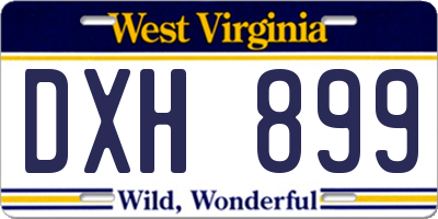 WV license plate DXH899