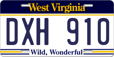 WV license plate DXH910