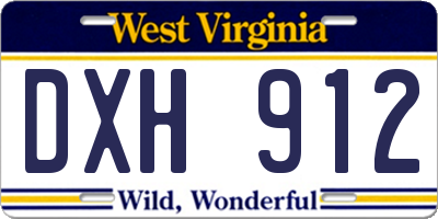 WV license plate DXH912