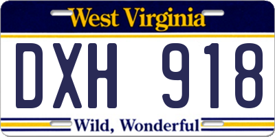 WV license plate DXH918
