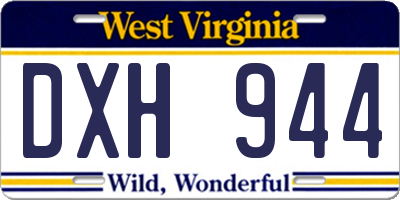 WV license plate DXH944