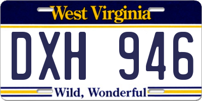 WV license plate DXH946