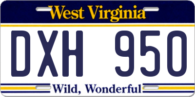 WV license plate DXH950