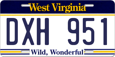 WV license plate DXH951