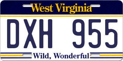 WV license plate DXH955