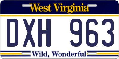 WV license plate DXH963