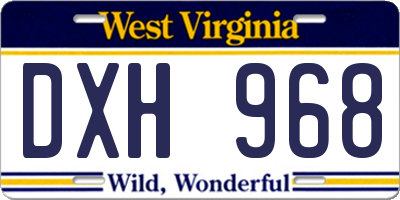 WV license plate DXH968