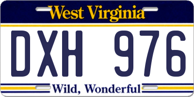 WV license plate DXH976
