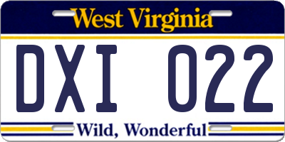 WV license plate DXI022