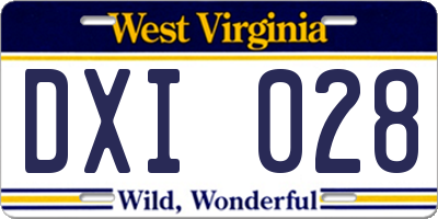 WV license plate DXI028