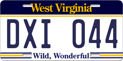 WV license plate DXI044
