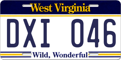 WV license plate DXI046