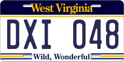 WV license plate DXI048