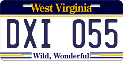 WV license plate DXI055