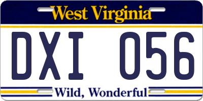 WV license plate DXI056