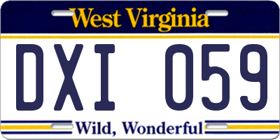 WV license plate DXI059