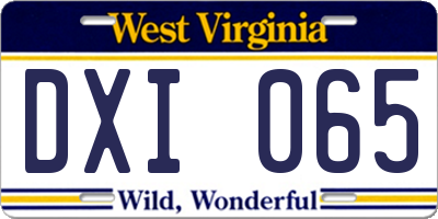 WV license plate DXI065