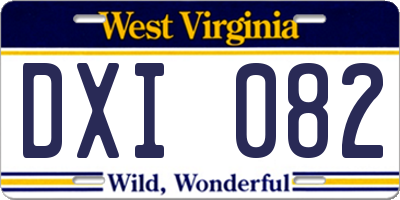 WV license plate DXI082