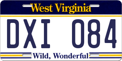 WV license plate DXI084