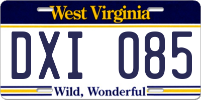 WV license plate DXI085