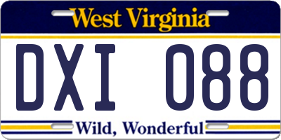 WV license plate DXI088