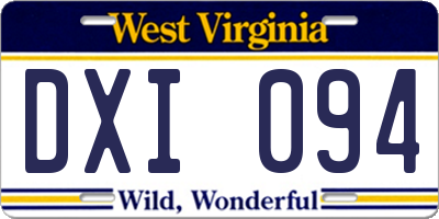 WV license plate DXI094