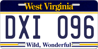 WV license plate DXI096