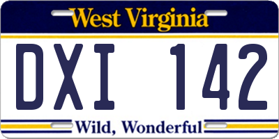 WV license plate DXI142