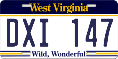 WV license plate DXI147