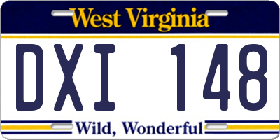 WV license plate DXI148