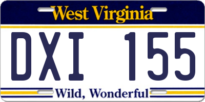 WV license plate DXI155
