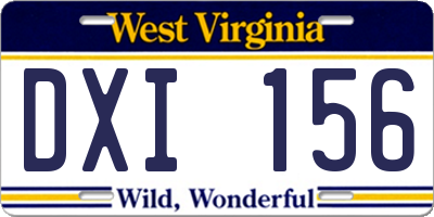 WV license plate DXI156