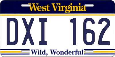 WV license plate DXI162