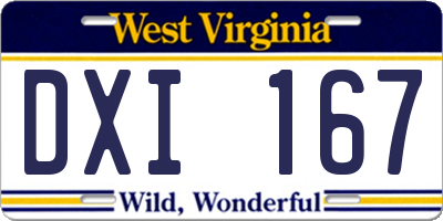 WV license plate DXI167
