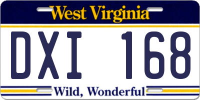 WV license plate DXI168